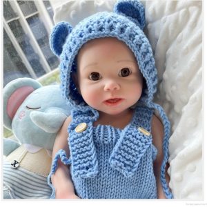 18-inch Full-Body Platinum Silicone Baby Girl Reborn Newborn Doll Plush Toy Collectible Washable Gift