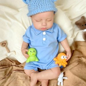 18-inch Sleeping Pose Realistic Silicone Reborn Doll Girl Full-Body Silicone Baby Washable Silicone Doll