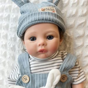 18-inch Soft Silicone Reborn Doll Hand-Painted Newborn Doll Realistic Full Silicone Girl