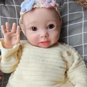 18-inch Full-Body Platinum Silicone Female Infant Reborn Doll Silicone Lifelike Newborn
